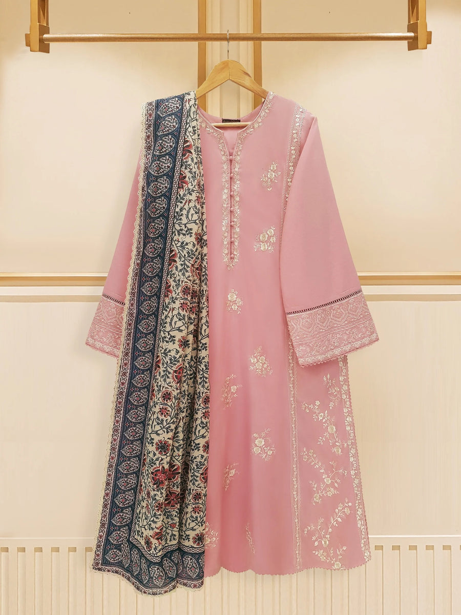 3-Piece Embroidered Lawn Suit Olive Atelier 3-Piece Embroidered Lawn Suit Olive Atelier