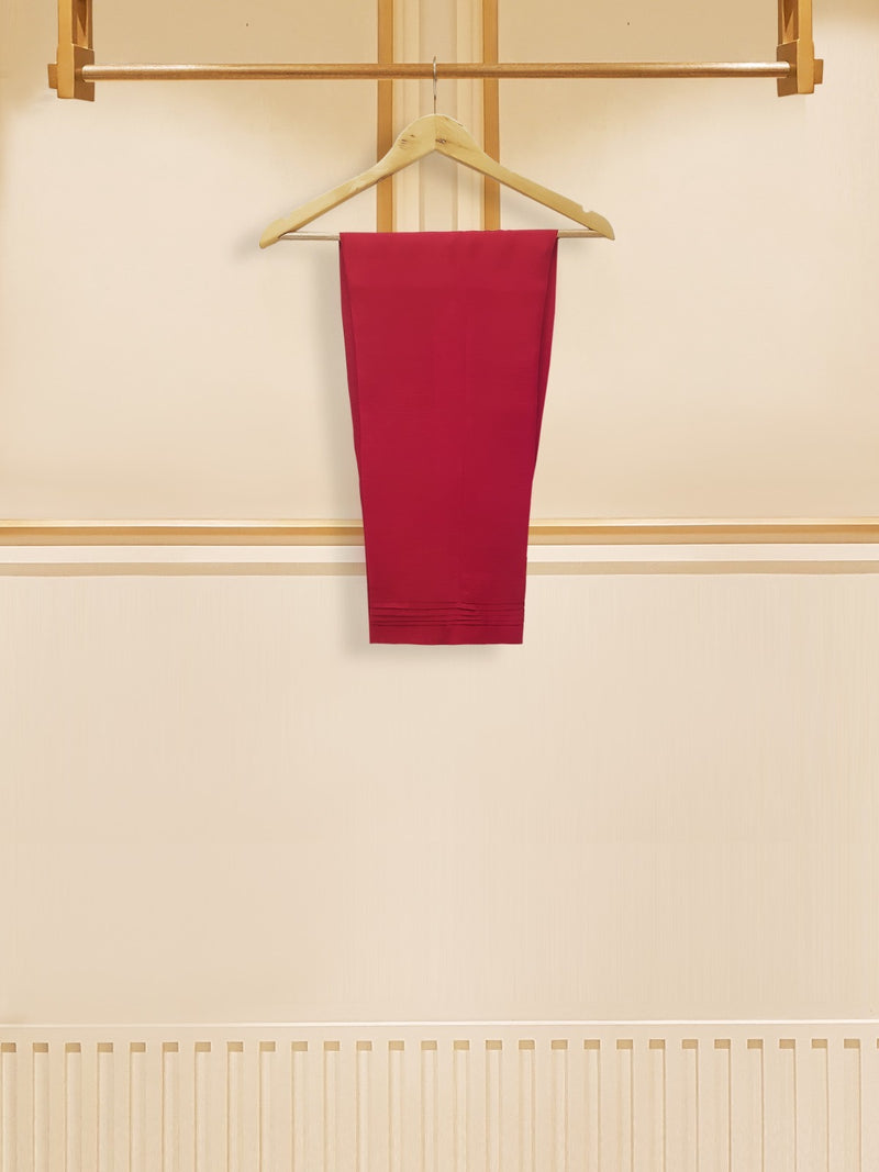 Maroon Majesty Embroidered Chiffon Trio