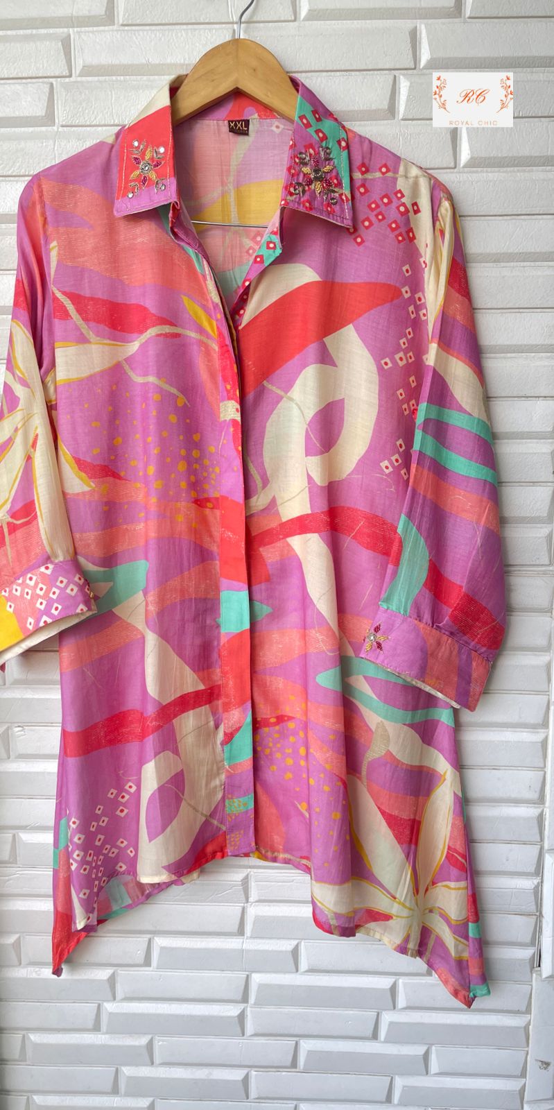 Serenity Silk Handwork Co-ords Set in Pink